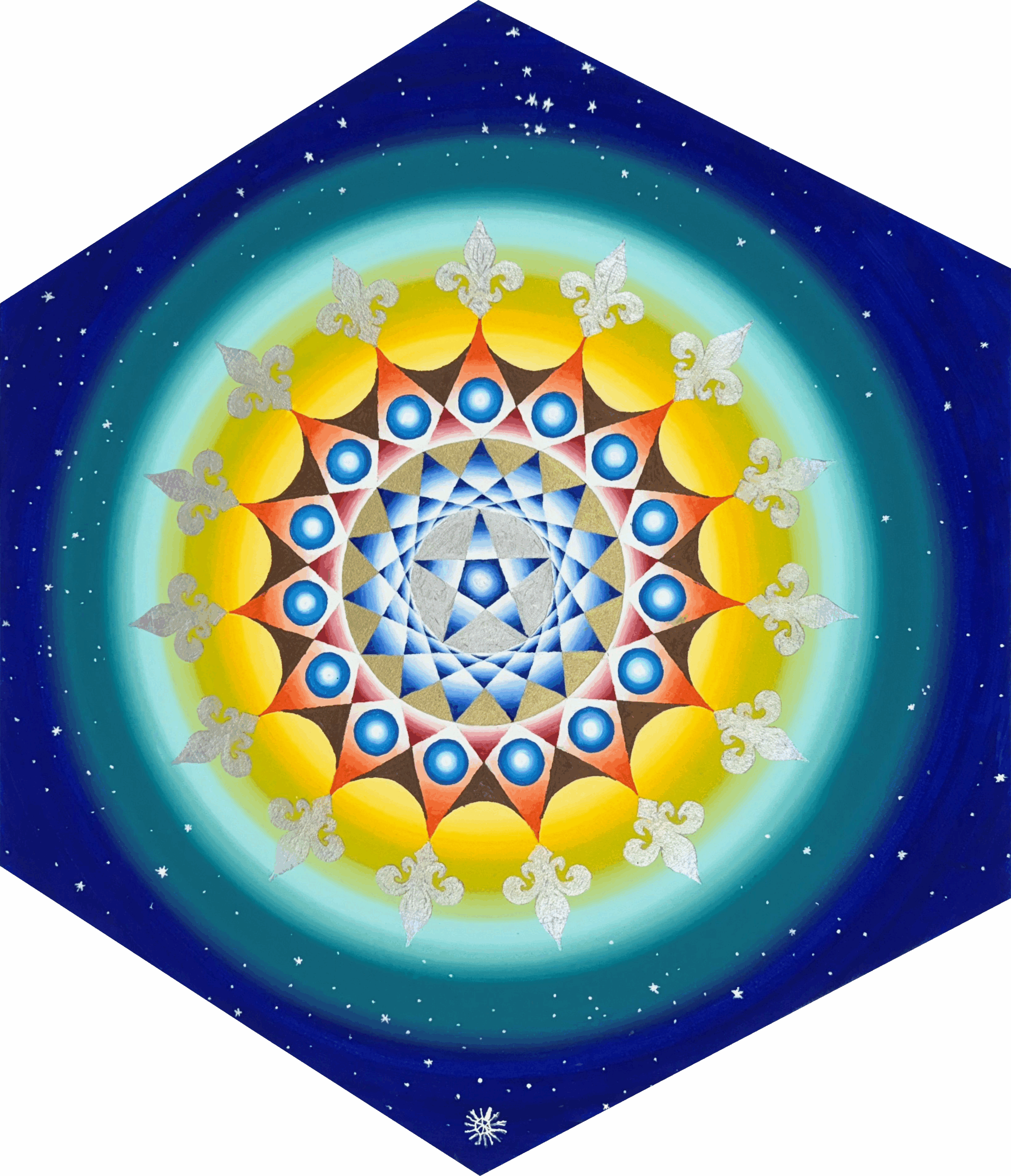 Étoile peinte pour Mme Ginette Reno par Raymond Hébert, le peintre des étoiles.